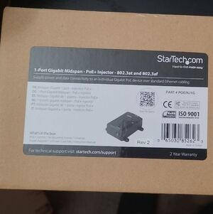 StarTech.com 1-Port Gigabit Midspan PoE Injector